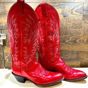 Justin-red cowgirl boots